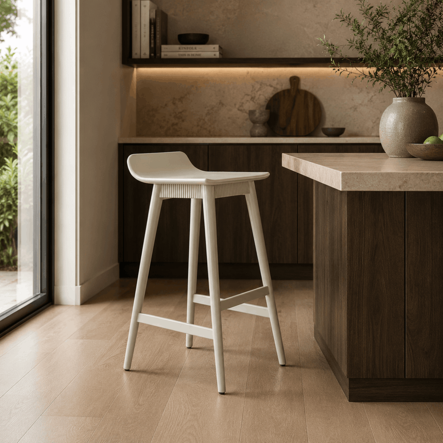 Ivory Saddle Bar Stool