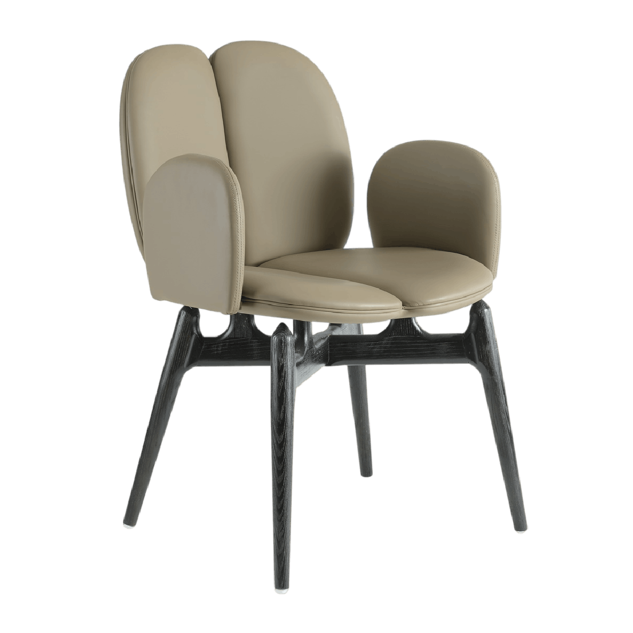 Freya Petal-Back Leather Chair