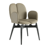 Freya Petal-Back Leather Chair