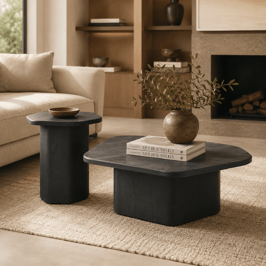 Noir Sculptural Nesting Table Set