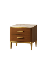 SIDE TABLE WOODEN WITH MARBLE TOP