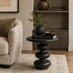 Obsidian Pedestal Side Table