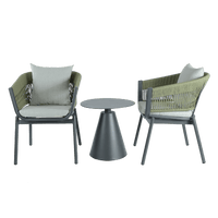 Verona 3-Piece Olive and Charcoal Outdoor Chat Set