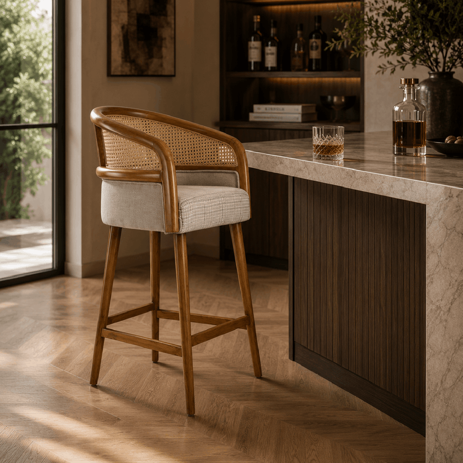 Cannes Cane Bar Stool